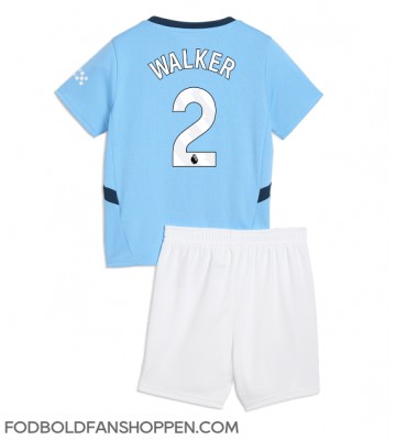 Manchester City Kyle Walker #2 Hjemmebanetrøje Børn 2024-25 Kortærmet (+ Korte bukser)